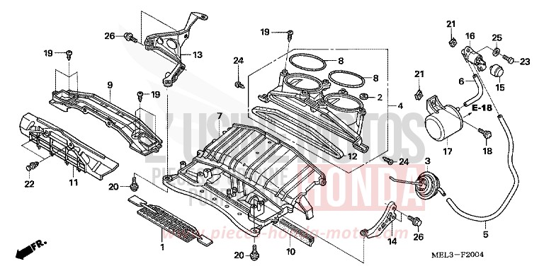 CONDUITE D'ADMISSION AIR/VALVE SOLENOIDE (CBR1000RR6/7) von CBR1000RR "Fireblade" PEARL SIREN BLUE-A (PB123TA) von 2007